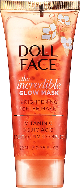 GESCHENK! Aufhellende Gel-Maske für das Gesicht mit Vitamin C, Kojisäure und aktivem Fruchtkomplex - Doll Face The Incredible Glow Mask (Mini) — Bild N1