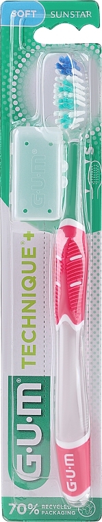 Zahnbürste Technique+ weich rosa - G.U.M Soft Compact Toothbrush — Bild N1