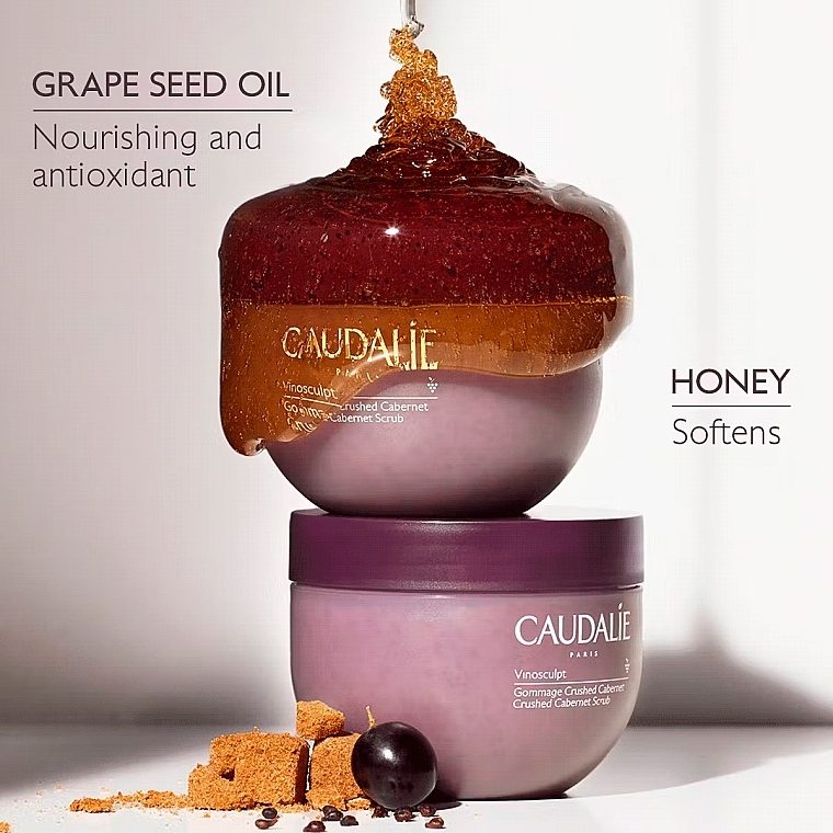 Pflegendes Körperpeeling mit Traubenkernöl und Honig - Caudalie Vinosculpt Crushed Cabernet Scrub — Bild N4