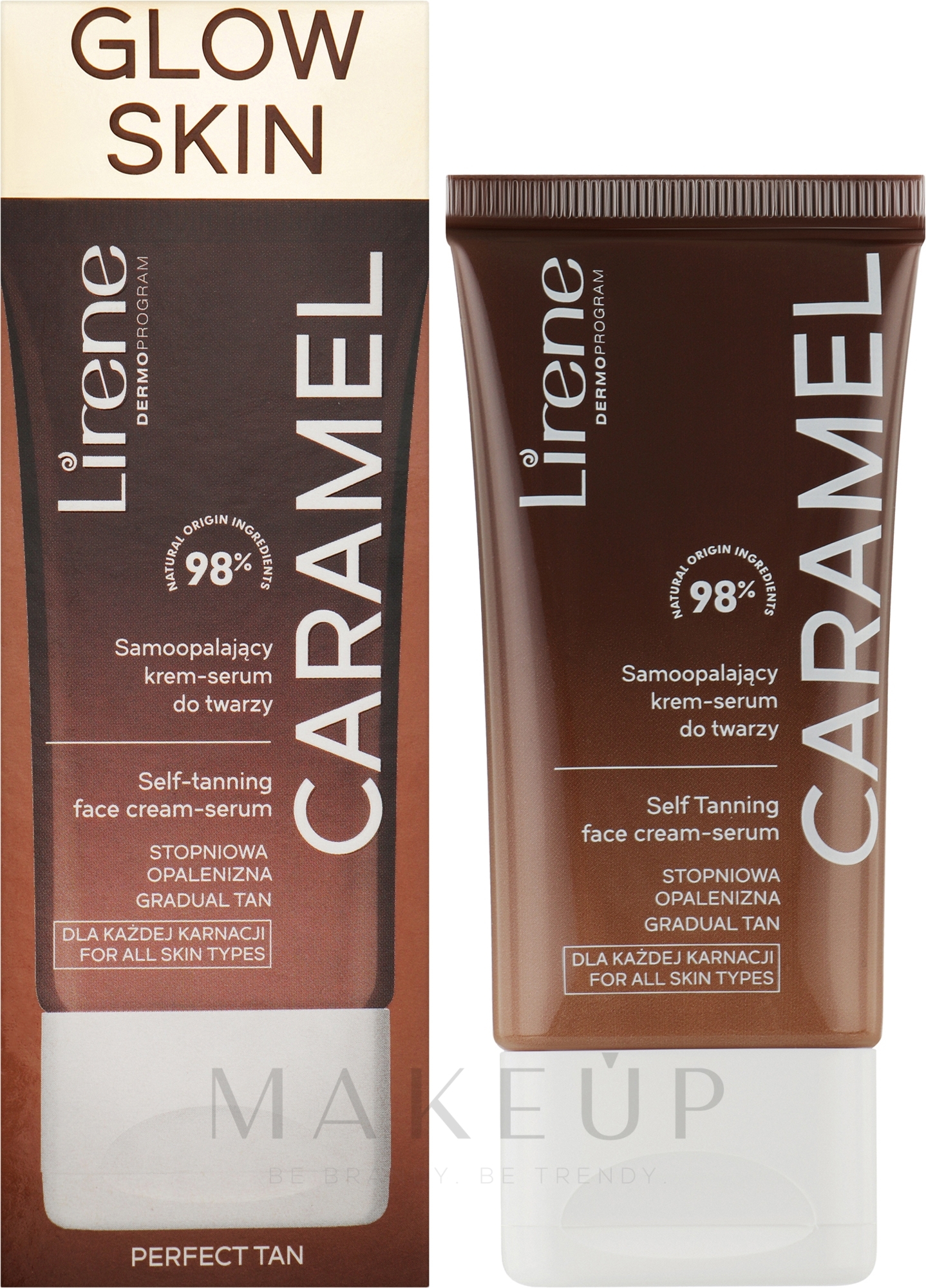 Selbstbräunendes Gesichtscremeserum Caramel - Lirene Perfect Tan Self-Tanning Cream-Serum — Bild 50 ml