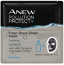 Düfte, Parfümerie und Kosmetik Reinigende und feuchtigkeitsspendende Tuchmaske für das Gesicht mit Antioxidantien und Algenextrakt - Avon Anew Pollution Protect+ Fresh Black Sheet Mask