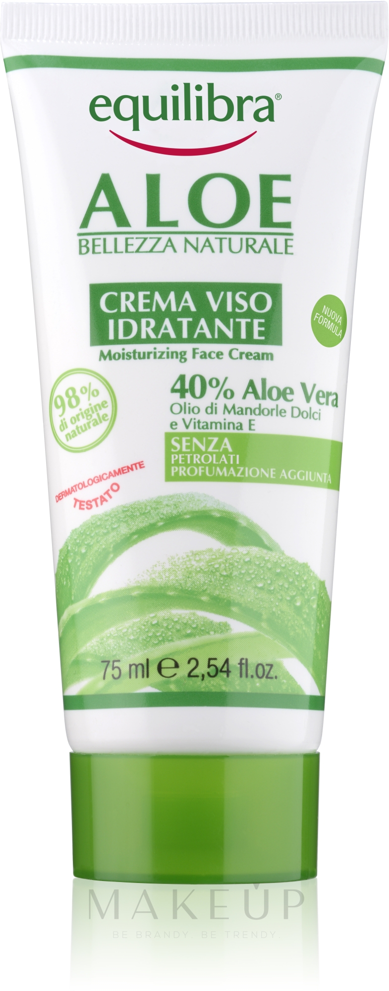Feuchtigkeitsspendende Gesichtscreme mit Aloe Vera - Equilibra Aloe Line Balance Face Cream — Bild 75 ml