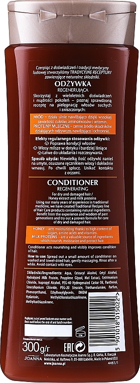 Haarspülung für trockenes und strapaziertes Haar - Joanna Yeast Honey & Milk Proteins Conditioner — Bild N2