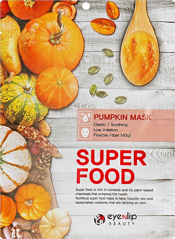 Tuchmaske für das Gesicht mit Kürbisextrakt - Eyenlip Super Food Pumpkin Mask — Bild N1