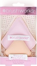 Düfte, Parfümerie und Kosmetik Puderquasten-Set - Brushworks Triangular Pillow Puff Duo 