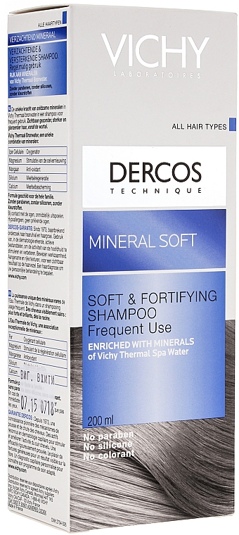 Mildes und kräftigendes Pflege-Shampoo mit mineralisierendem Thermalwasser für alle Haartypen - Vichy Mineral Soft Shampooing — Bild N3