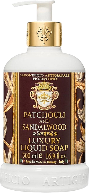 Natürliche Flüssigseife Patschuli und Sandelholz - Saponificio Artigianale Fiorentino Patchoul And Sandalwood Luxury Liquid Soap — Bild N1
