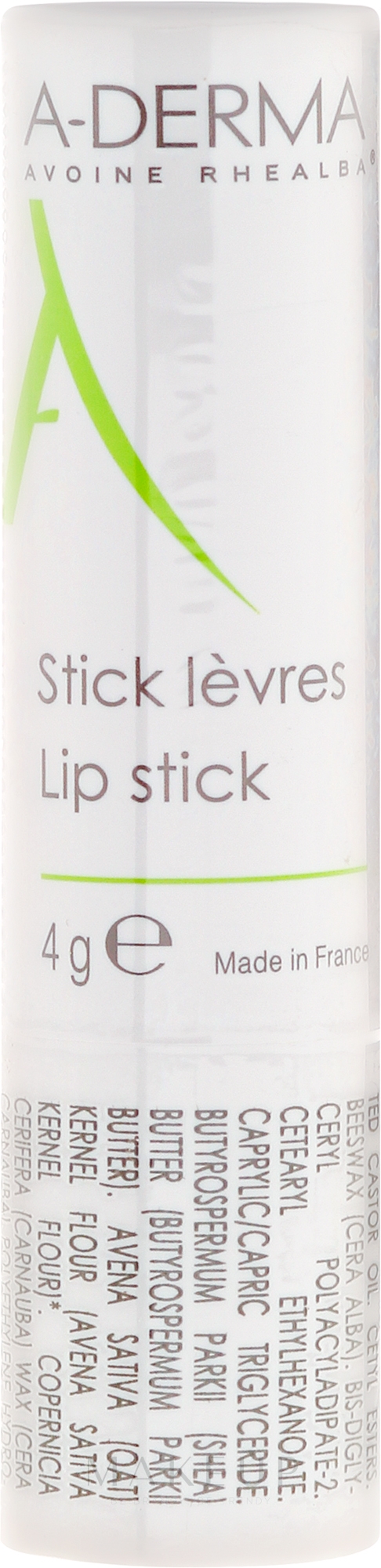 Nährender und schützender Lippenpflegestift für empfindliche und spröde Lippen - A-Derma Lip Balm Stick — Foto 4 g