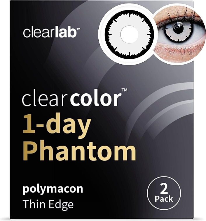 Tägliche farbige Kontaktlinsen Angelic White 2 St. - Clearlab ClearColor 1-Day Phantom — Bild N2