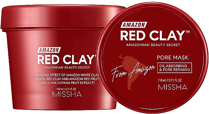 Gesichtsmaske zur Porenverfeinerung mit rotem Ton - Missha Amazon Red Clay Pore Mask