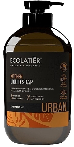Flüssige Küchenseife mit Clementine - Ecolatier Urban Liquid Soap — Bild N1
