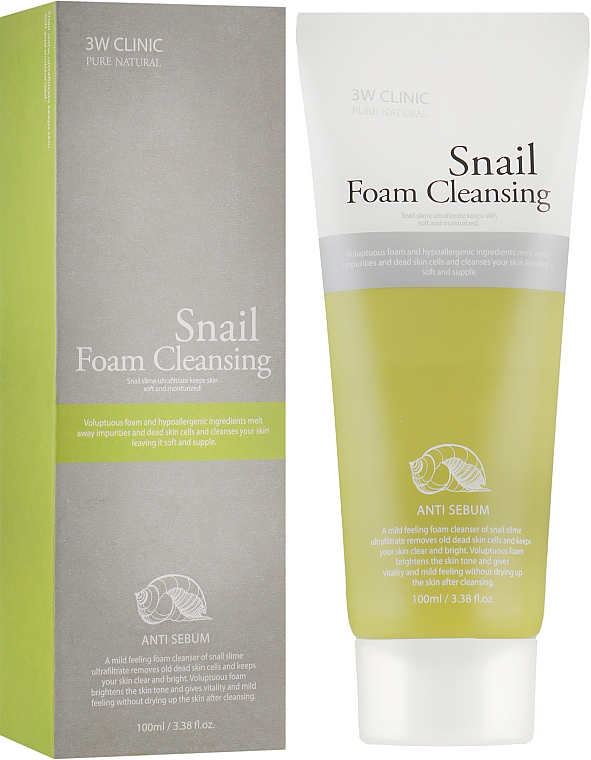 Waschschaum - 3W Clinic Snail Foam Cleansing — Bild N1