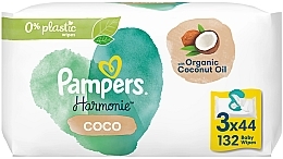 Düfte, Parfümerie und Kosmetik Feuchttücher für Babys 3x44 St. - Pampers Harmonie Coco Baby Wipes