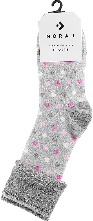 Wintersocken aus Frottee für Damen CSL450-038 hellgrau mit Tupfen - Moraj Frotte — Bild N2