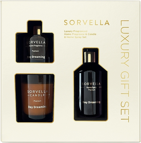 Nagellack-Set - Sorvella Perfume Home Fragrance Day Dreaming (diffuser/120ml + candle/170g + home/spray/250ml) — Bild N1