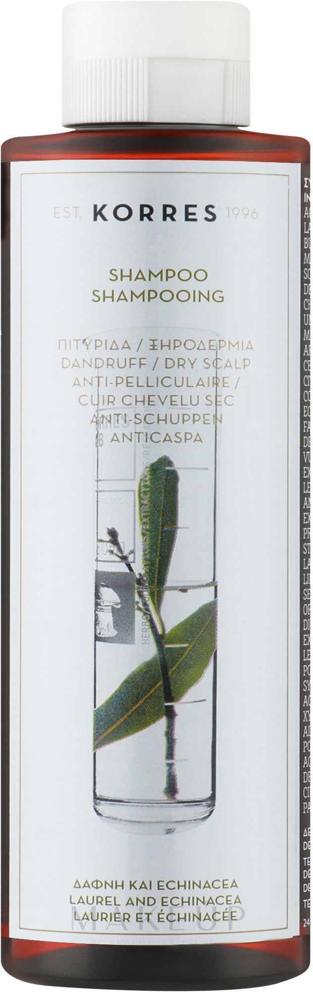 Anti-Schuppen Shampoo für trockene Kopfhaut - Korres Laurel And Echincea Shampoo For Dry Scalps And Dandruff — Bild 250 ml