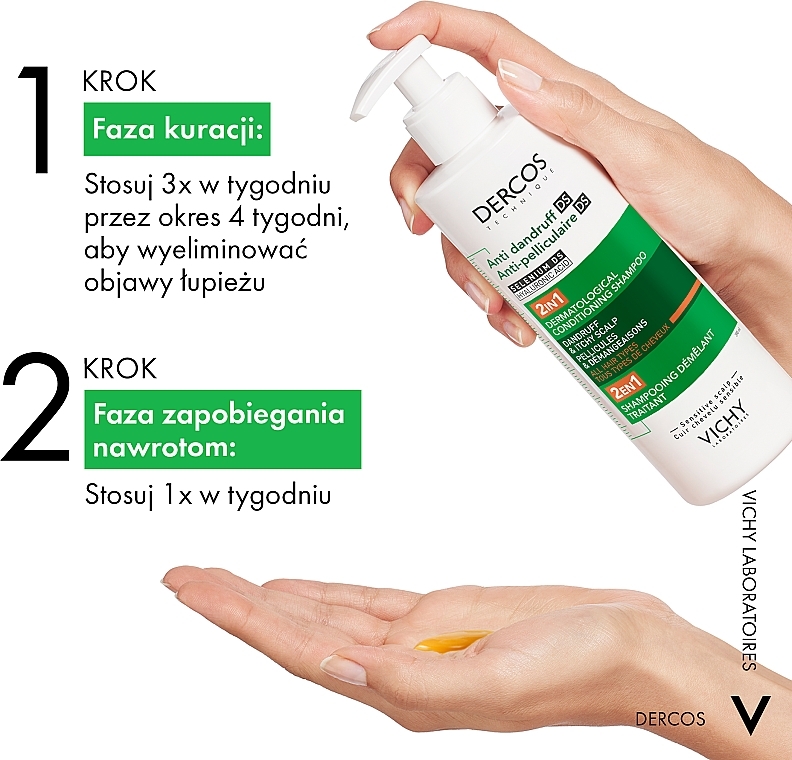 2in1 Anti-Schuppen Shampoo-Conditioner für alle Haartypen und gereizte Kopfhaut - Vichy Dercos 2in1 Shampoo  — Bild N3