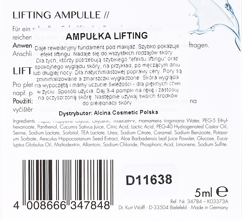 Lifting-Gesichtasmpulle für jede Haut - Alcina Lifting Ampulle — Bild N3