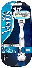 Rasierer mit 1 Ersatzklinge - Gillette Venus Platinum Extra Smooth — Bild N1
