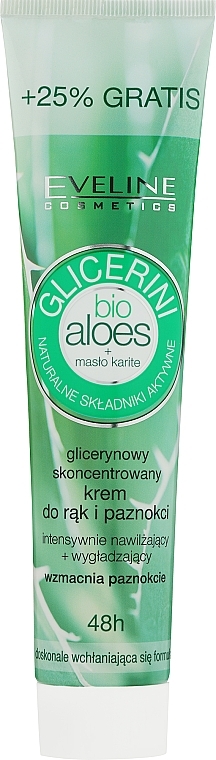 Pflegende Hand- und Nagelcreme mit Aloe und Glycerin - Eveline Cosmetics Glicerini Bio — Bild N1