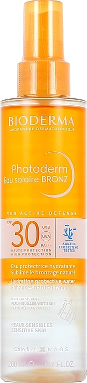 Sonnenschutzspray für den Körper - Bioderma Photoderm Eau Solaire Bronz SPF30 Spray — Bild N1