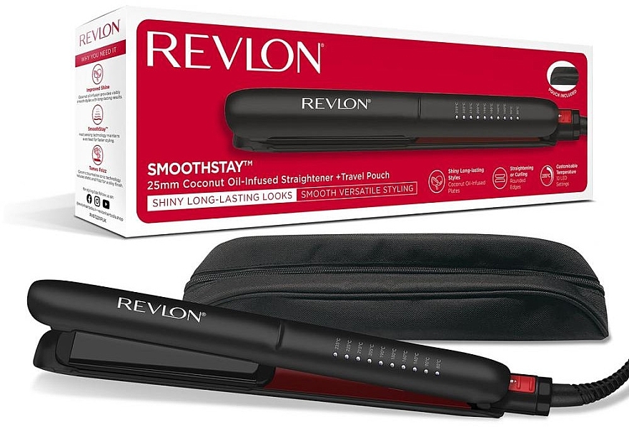 Haarglätter - Revlon Smoothstay Coconut Oil Infused Hair Straightener RVST2211PE — Bild N4