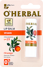 Düfte, Parfümerie und Kosmetik Lippenbalsam mit Orangenöl SPF 15 - O'Herbal Vitamin Lip Balm Wwith Orange Oil SPF15