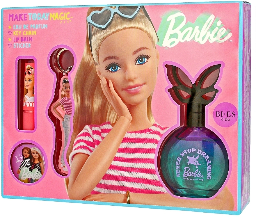 Bi-es Barbie Make Today Magic - Duftset (Eau de Parfum 50ml + Lippenbalsam 1 St. + Schlüsselanhänger 1 St.)  — Bild N1