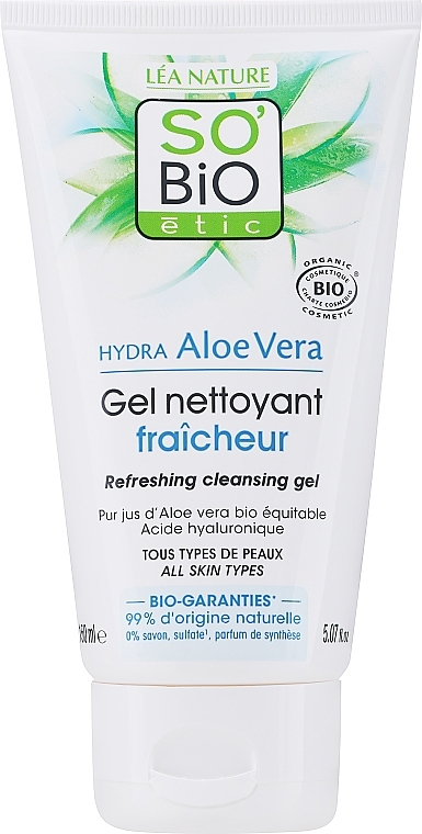 Gesichtsreinigungsgel - So'Bio Etic Hydra Aloe Vera Refreshing Cleansing Gel — Bild N1