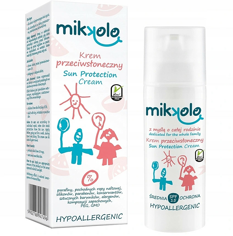 Sonnenschützende Körpercreme für Kinder und Erwachsene SPF 15 - Nova Kosmetyki Mikkolo Sun Protection Cream SPF 15 — Bild N1