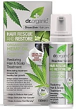 Haar- und Kopfhautbehandlung mit Hanföl - Dr. Organic Bioactive Haircare Hemp Oil Restoring Hair & Scalp Treatment Mousse — Bild N1