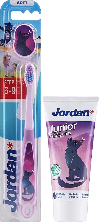 Zahnbürsten-Set 6-12 Jahre Wolf - Jordan Junior (toothpaste/50ml + toothbrush/1pc) — Bild N1