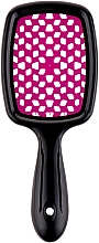 Haarbürste Fuchsia mit Schwarz - Janeke Small Superbrush — Bild N3