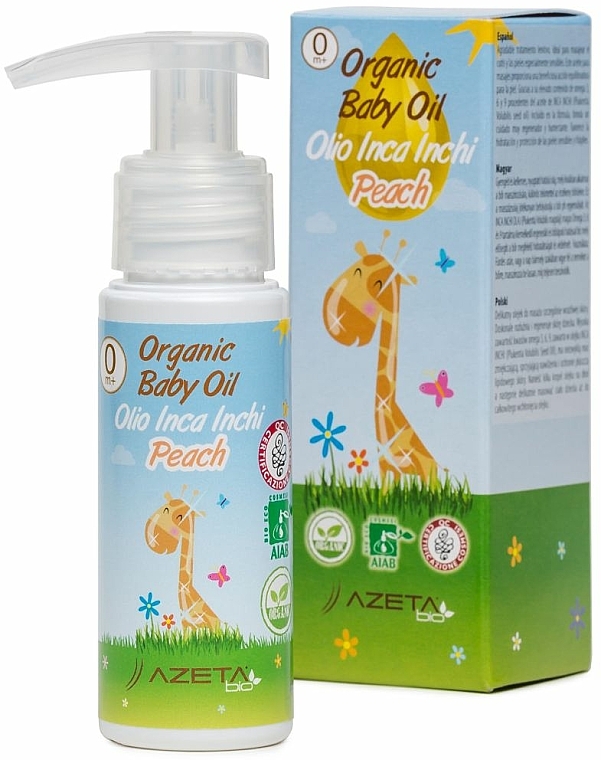 Bio-Öl für Babys mit Pfirsich und Inca-Inchi - Azeta Bio Organic Baby Peach Oil Inca Inchi — Bild N1