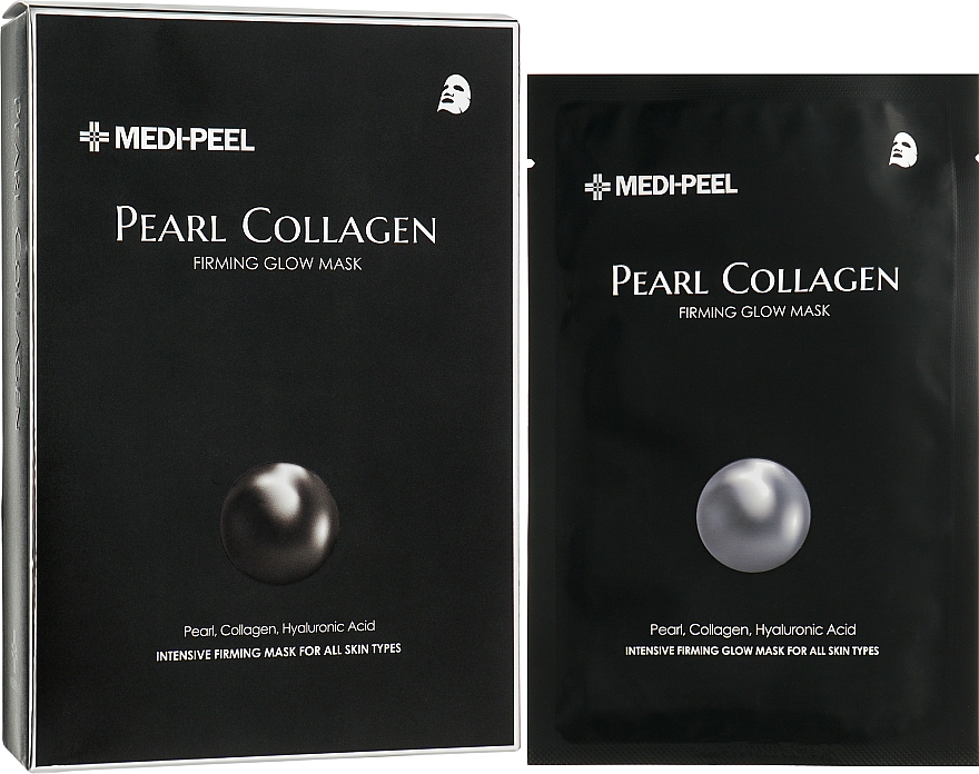 Tuchmaske mit Perlenkollagen - Medi Peel Pearl Collagen Firming Glow Mask — Bild N3