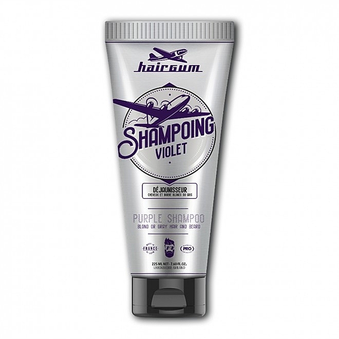 Shampoo mit violetten Pigmenten gegen gelbes Haar und Bart - Hairgum Purple Shampoo  — Bild N2