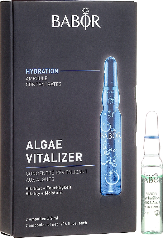 Vitalisierende und feuchtigkeitsspendende Gesichtsampullen mit Algen - Babor Ampoule Concentrates Algae Vitalizer — Bild N1