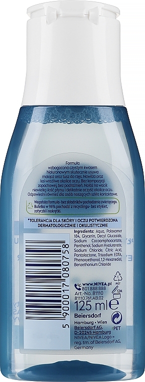 Reinigungswasser für die empfindliche Haut der Augenpartie - Nivea Gentle Eye Make-up Remover Purified Water — Bild N2