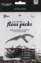 Düfte, Parfümerie und Kosmetik Zahnseide-Sticks mit Minze und Aktivkohle schwarz - The Humble Co. Dental Floss Picks