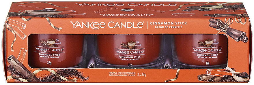 Duftset Zimtstangen - Yankee Candle Cinnamon Stick (Duftkerze 3x37g) — Bild N1