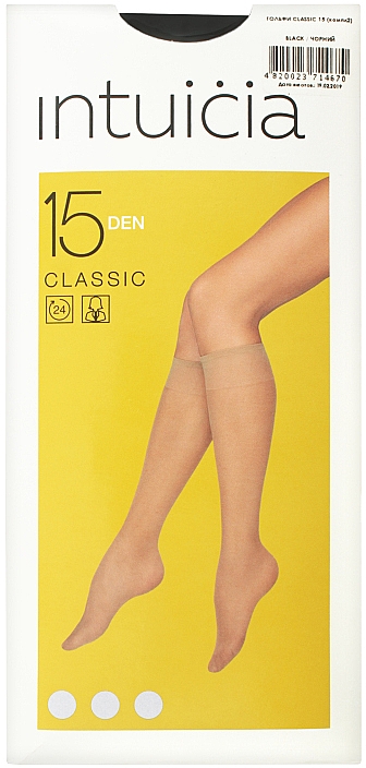 Damenstrümpfe LASSIC 15 Den, 2 Paare, Schwarz - Intuicia — Bild N1