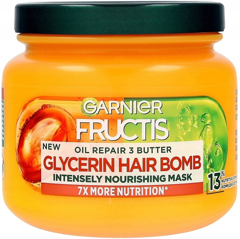 Haarmaske - Garnier Fructis Oil Repair 3 Butter Glycerin Hair Bomb — Bild N1