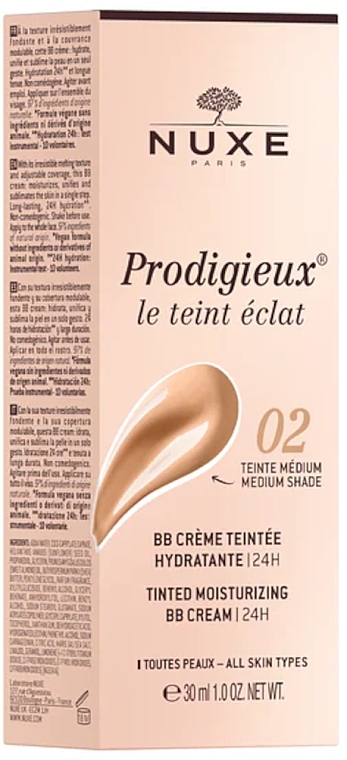 BB Creme - Nuxe Prodigieux Tinted Moisturizing BB Cream 24H — Bild N2