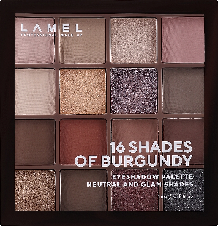 Lidschatten-Palette - LAMEL Make Up Eyeshadow 16 Shades Of Burgundy Palette — Bild N2