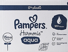 Feuchttücher für Babys 15x48 St. - Pampers Harmonie Aqua Baby Wipes — Bild N1