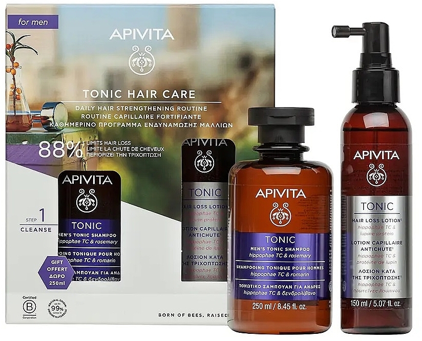 Set - Apivita Tonic Hair Care For Men (shm/250ml + lotion/150ml) — Bild N1