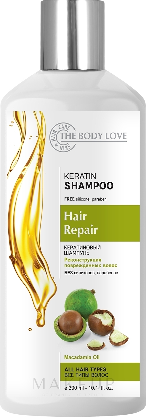 Haarshampoo Keratin + Macadamia Oil - The Body Love Keratin Shampoo — Bild 300 ml
