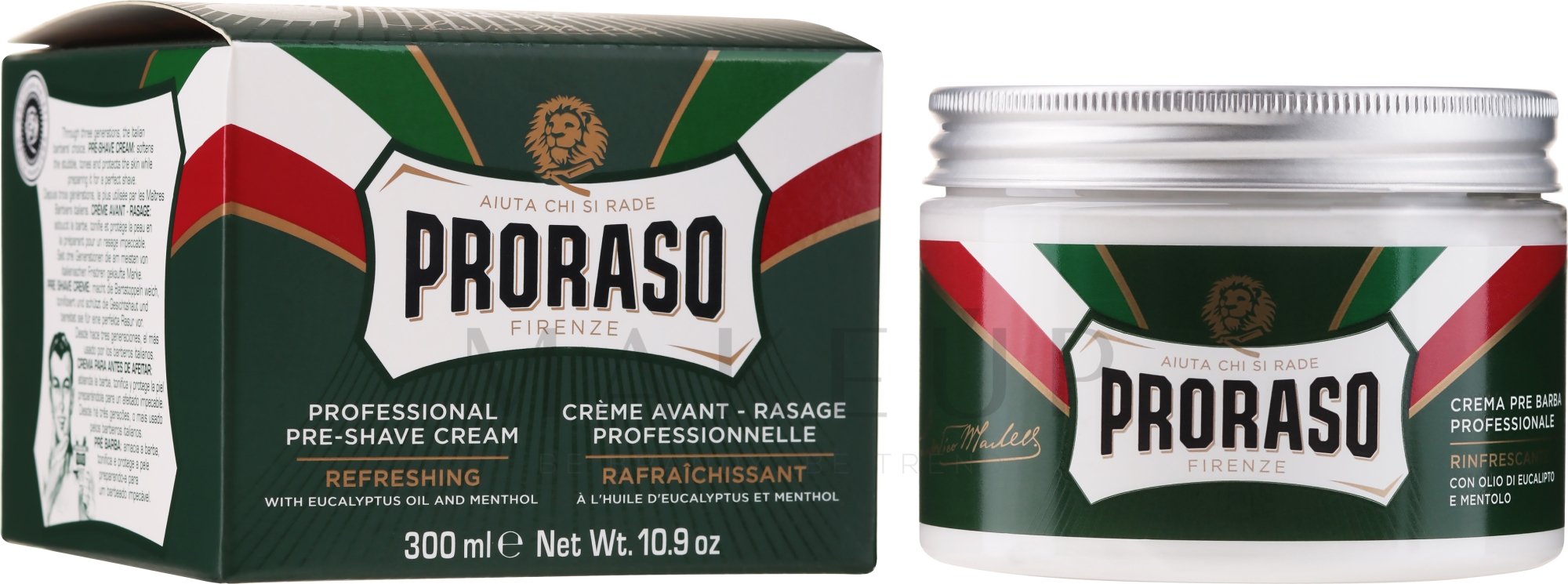 Pre Shave Creme mit Menthol und Eukalyptus - Proraso Green Pre Shaving Cream — Bild 300 ml