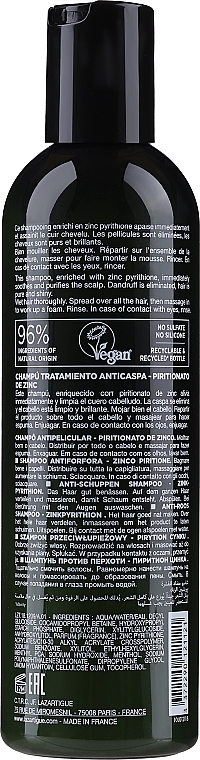 Shampoo gegen Schuppen - Lazartigue Clear Shampoo Anti-dandruff Shampoo Zinc Pyrithione — Bild N1
