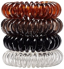 Spiralförmige Haargummis, 4 Stück, mehrfarbig - Douglas Spiral Transparent Hair Ties — Bild N2